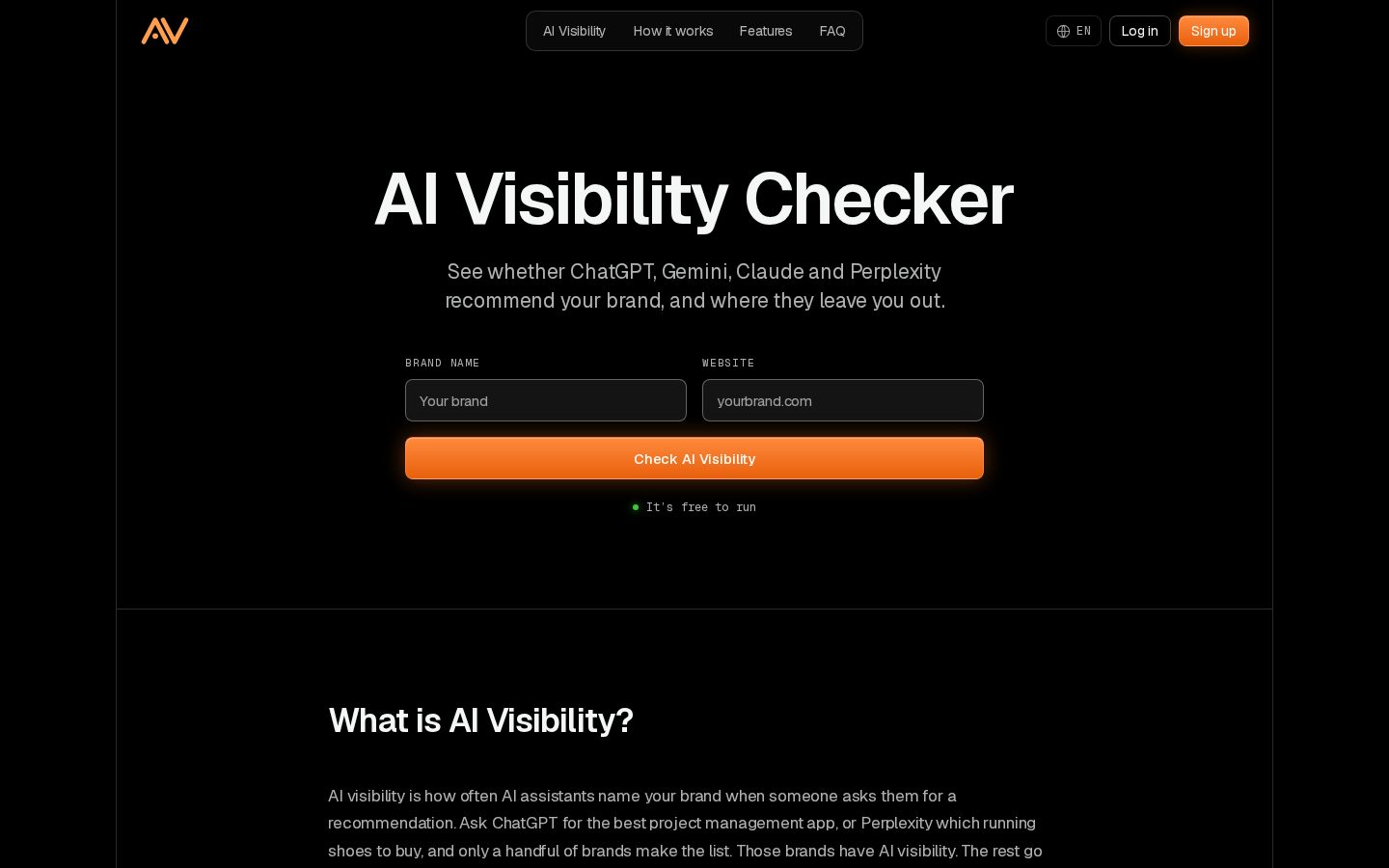 AI Visibility Homepage