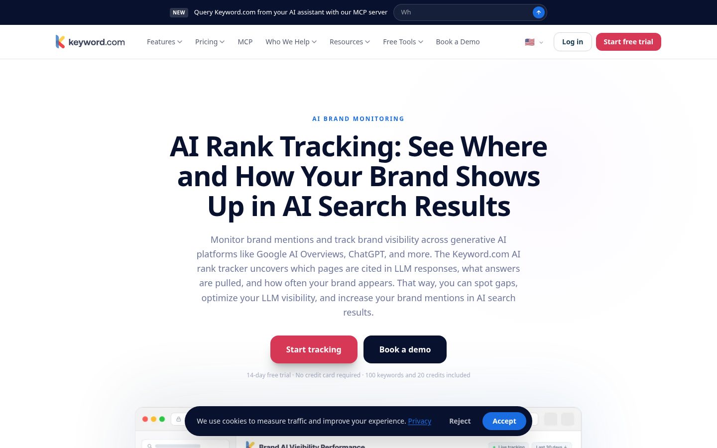 AI Visibility Rank Tracker Homepage