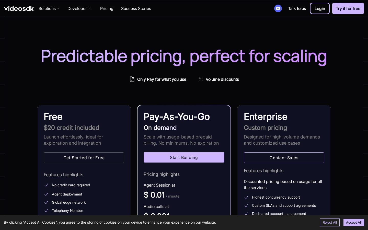 AI Voice Agent SDK Pricing