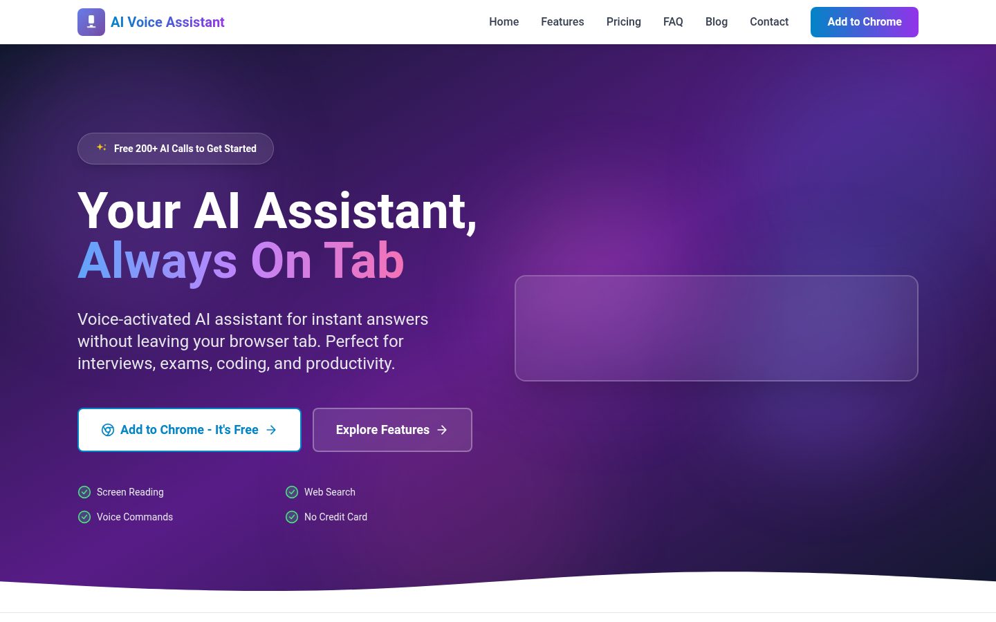 AI Voice Assistant Homepage