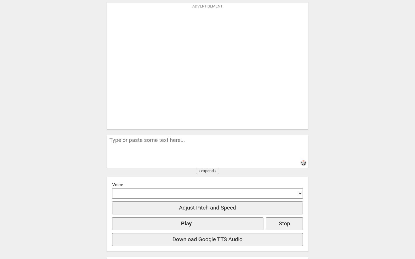 AI Voice Generator Homepage