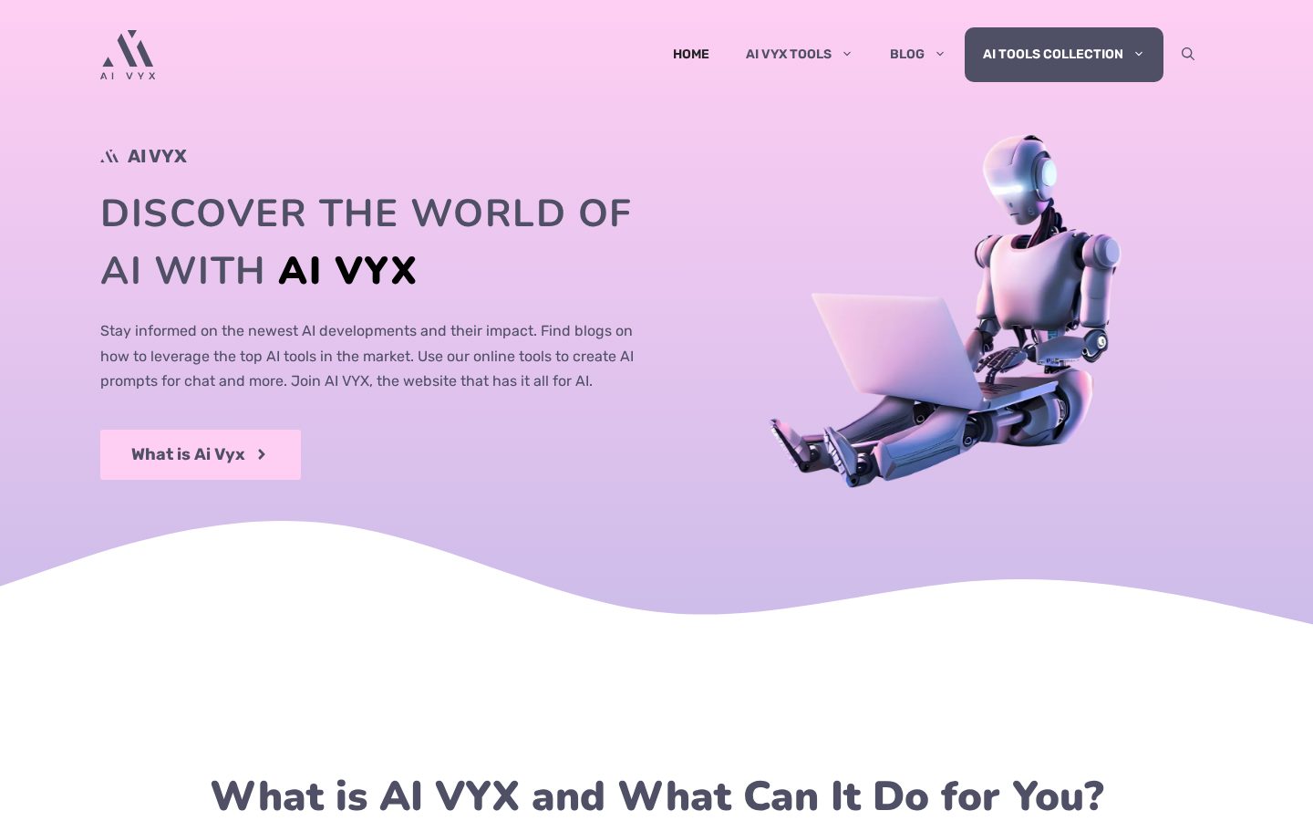 AI VYX Homepage