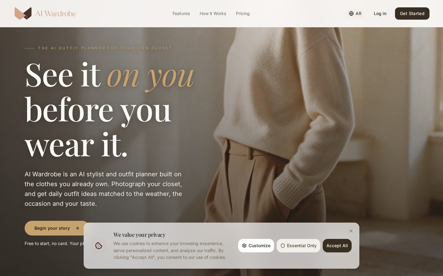 AI Wardrobe Homepage