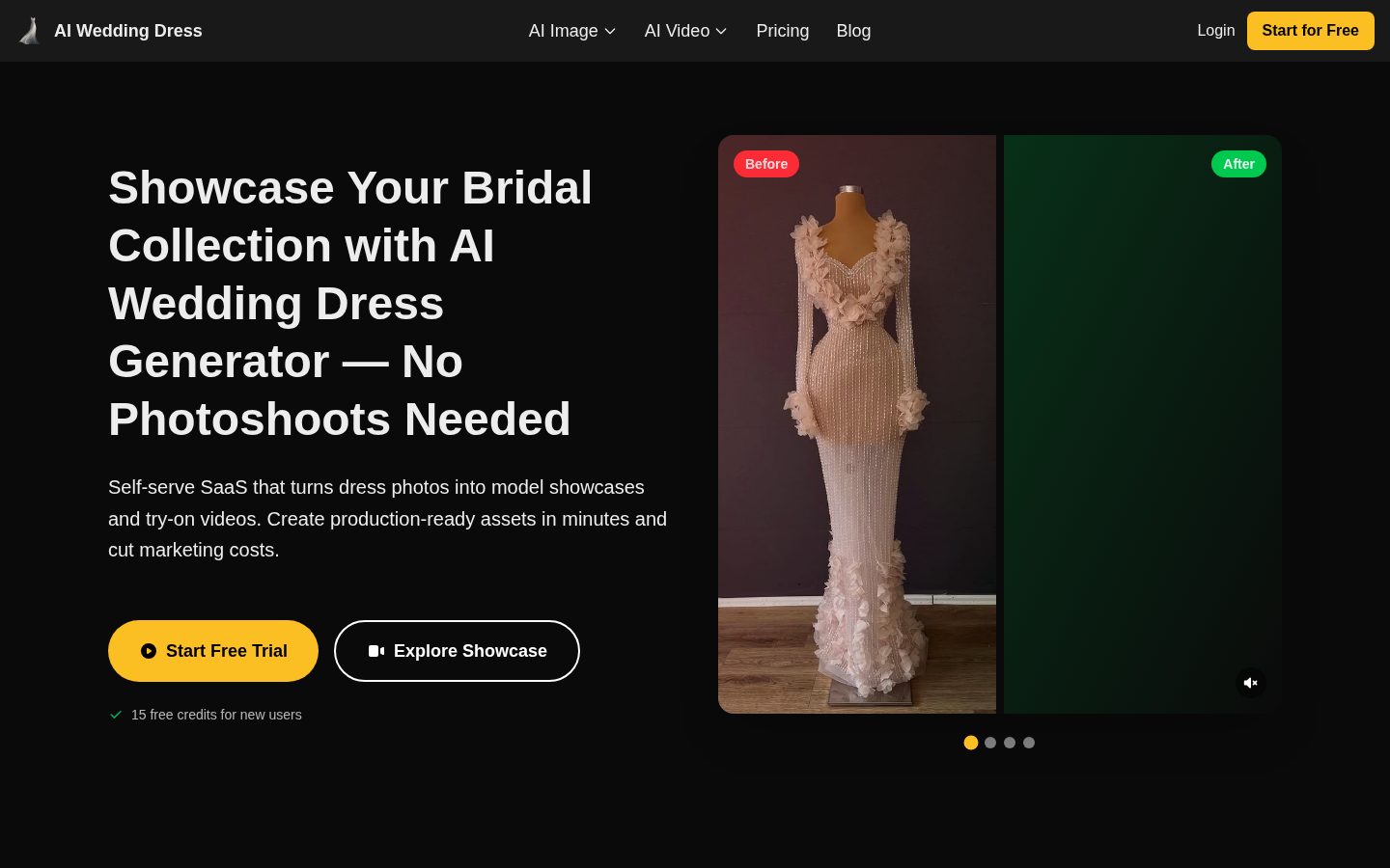 AI Wedding Dress Homepage