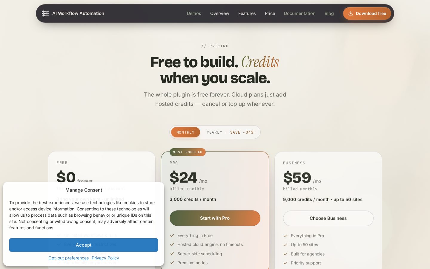 AI Workflow Automation Pricing
