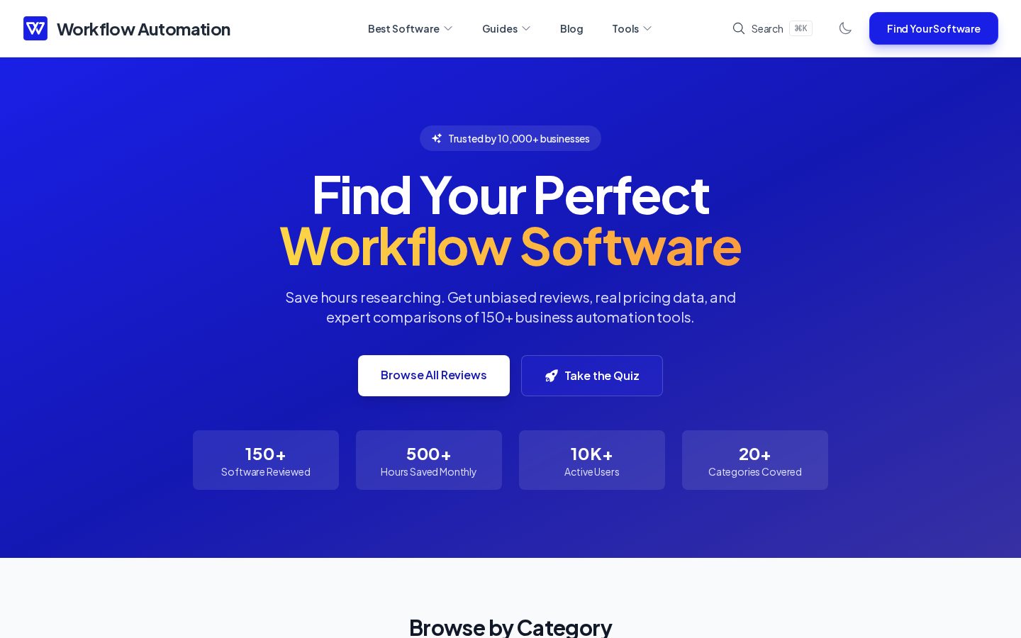 AI Workflow Automation Tools Homepage