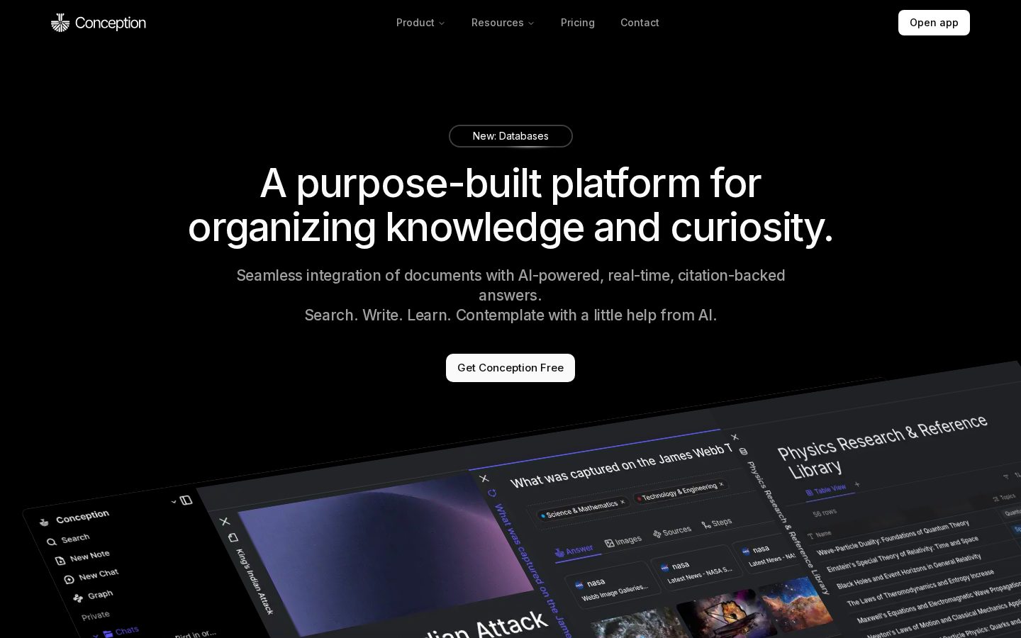 AI Workspace for Knowledge & Curiosity Homepage