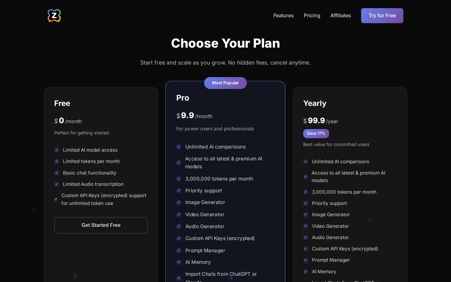 Ai Zolo Pricing