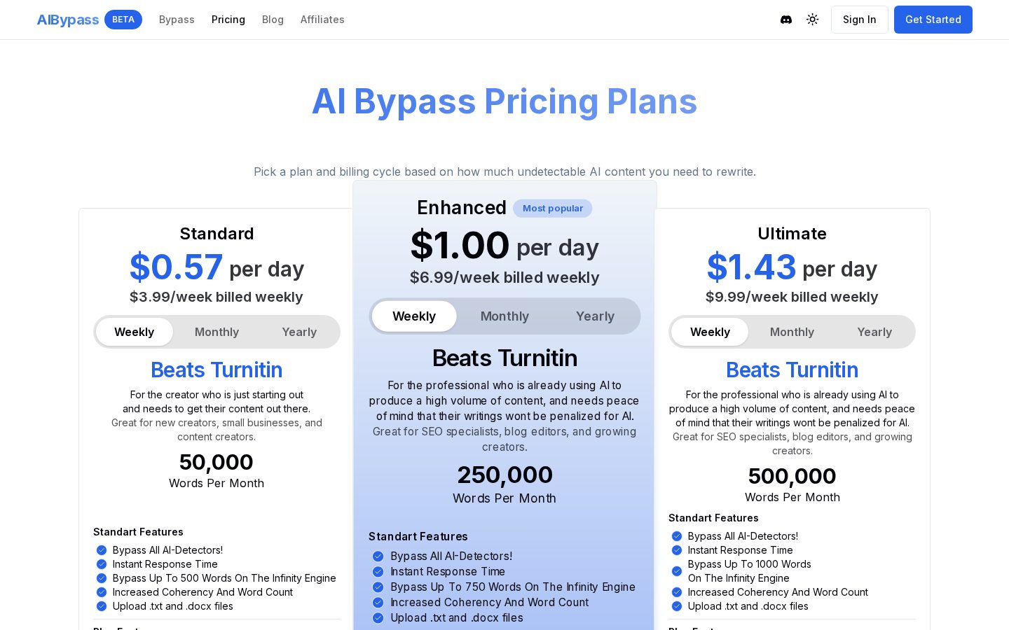 AIBypass Pricing
