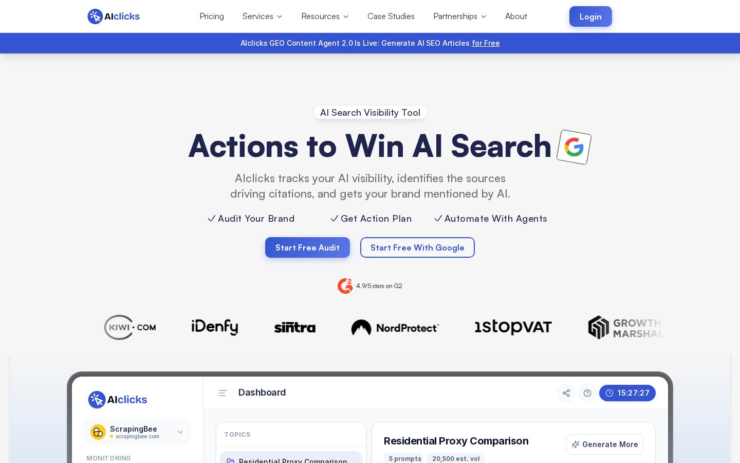 AIclicks Homepage
