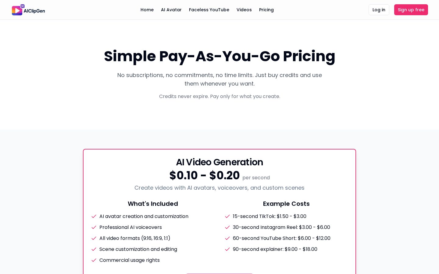 AIClipGen Pricing