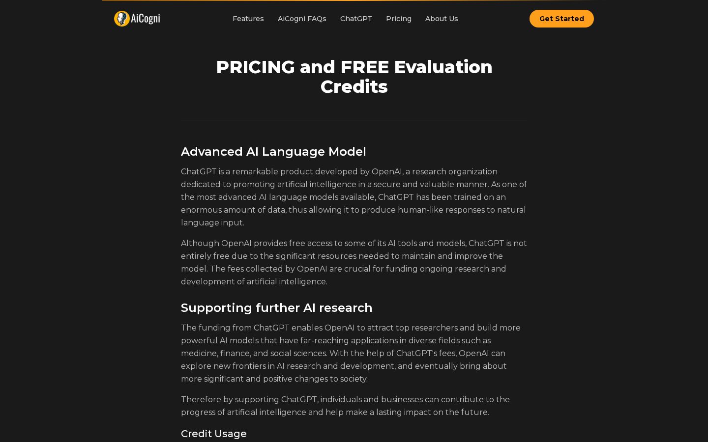 AiCogni Pricing