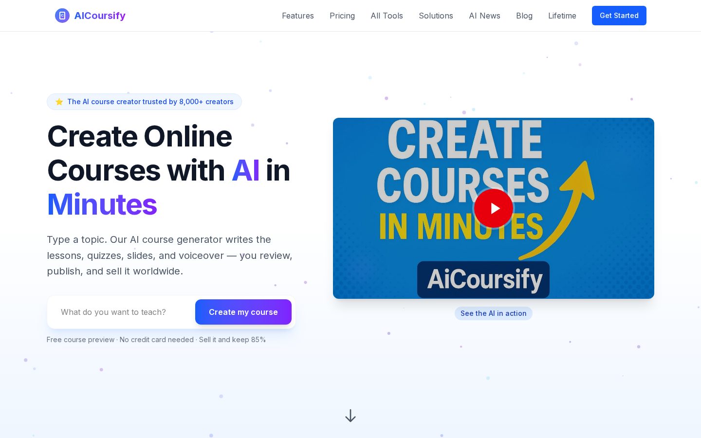AiCoursify Homepage
