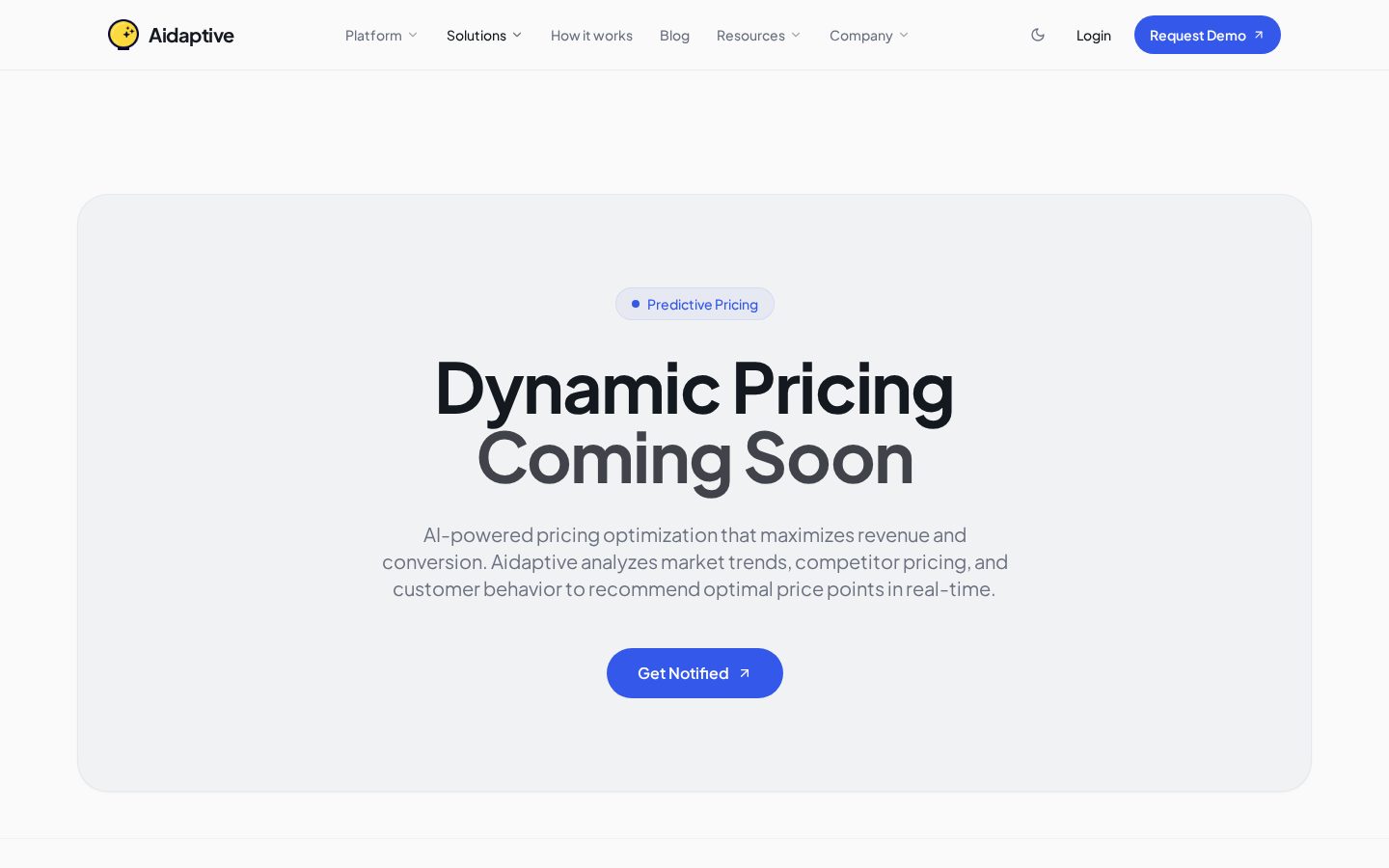 Aidaptive Pricing