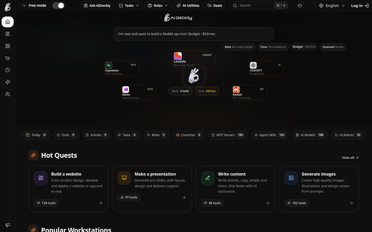AIDeckly Homepage