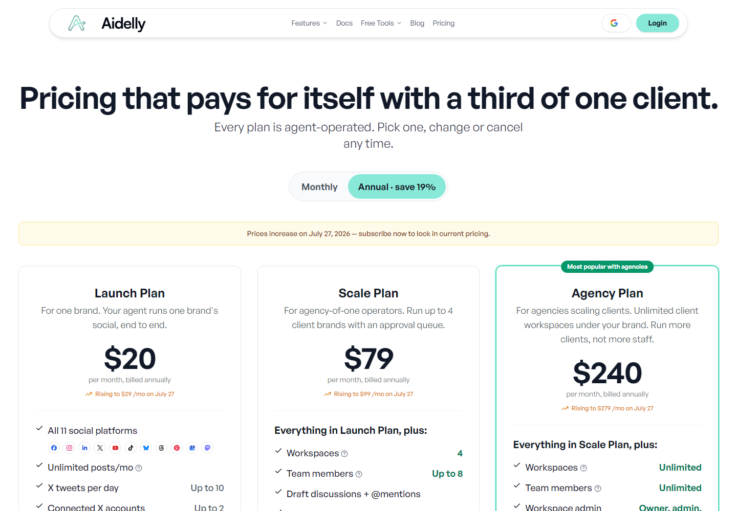 Aidelly pricing
