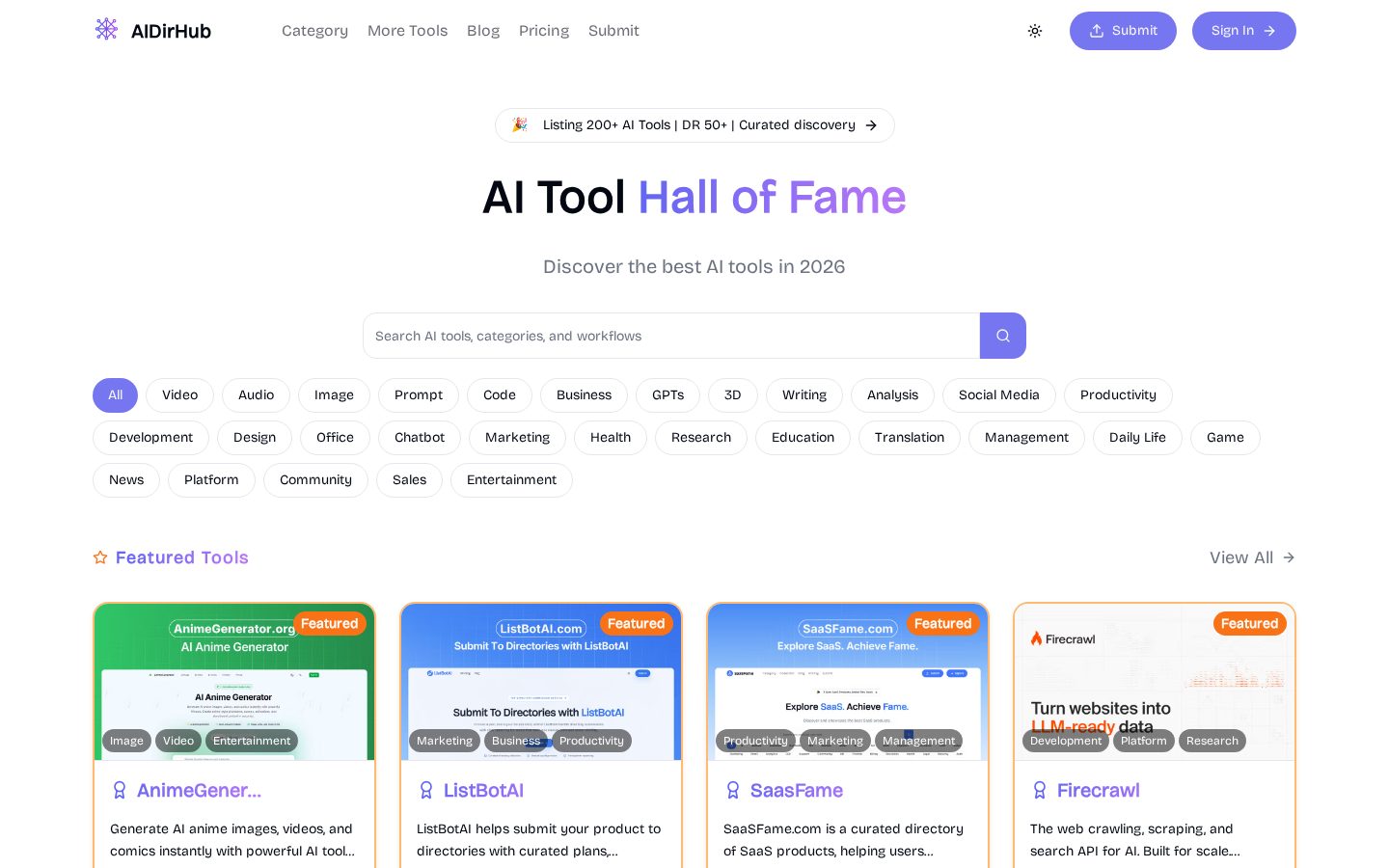 AIDirHub Homepage