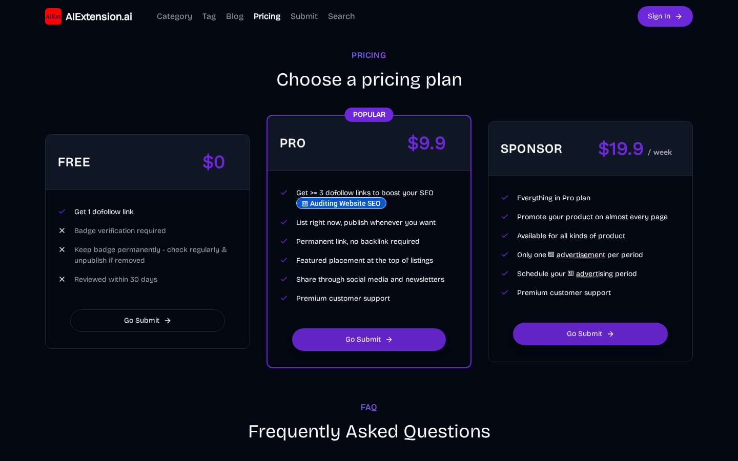 aiextension Pricing