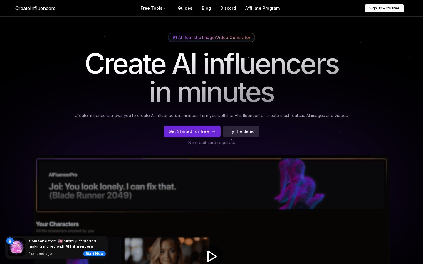AIFluencerPro Homepage