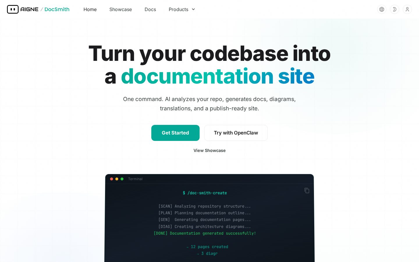 AIGNE DocSmith Homepage