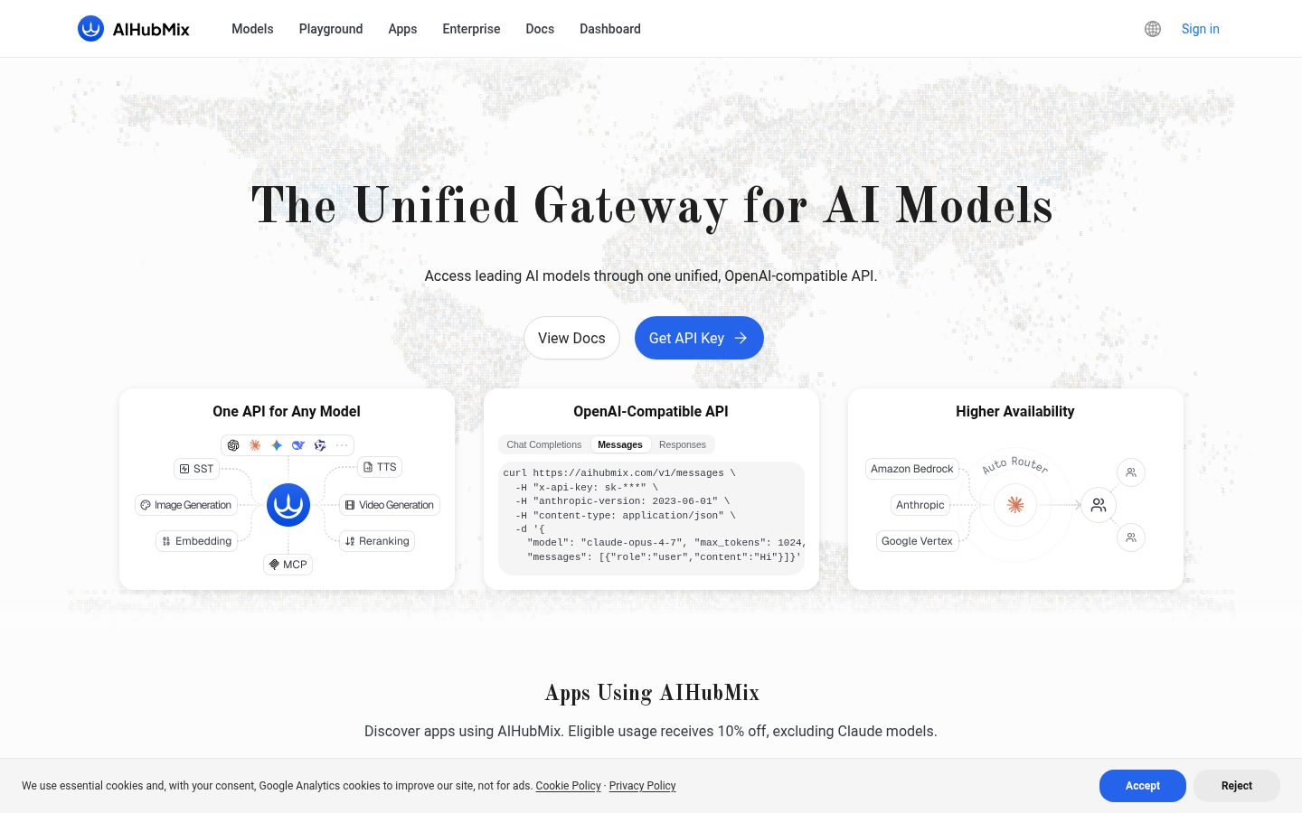 AIHubMix Homepage