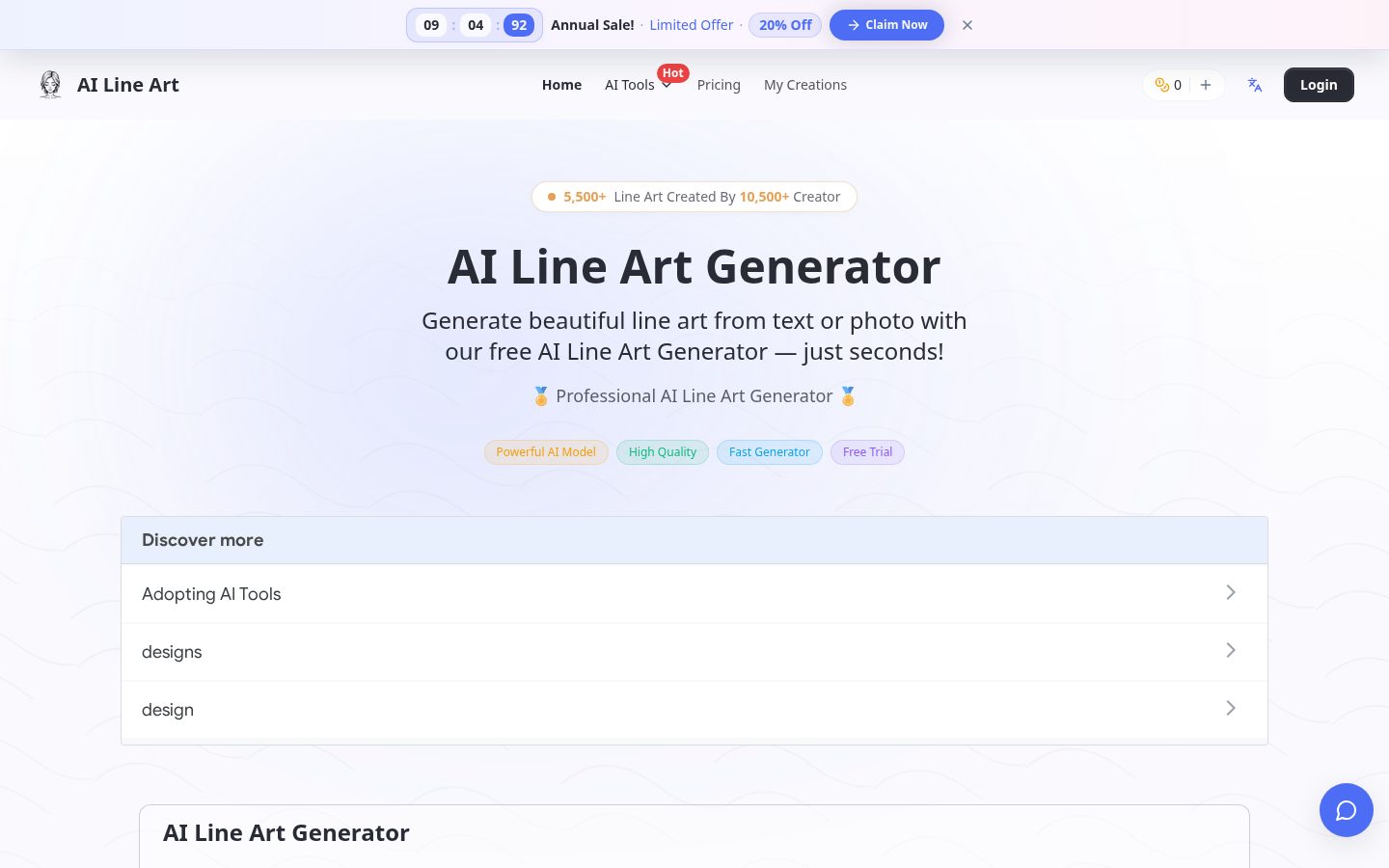 AILineArt Homepage
