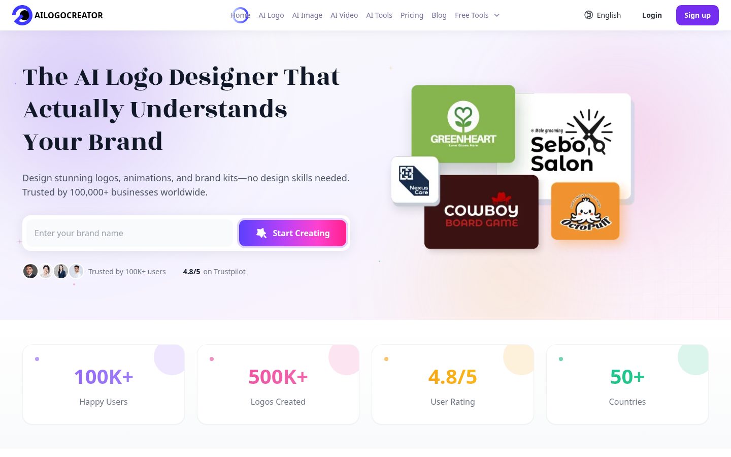 AIlogocreator Homepage