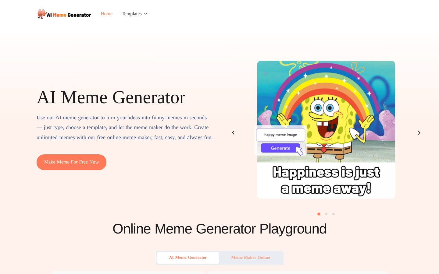 AIMemeGenerator Homepage