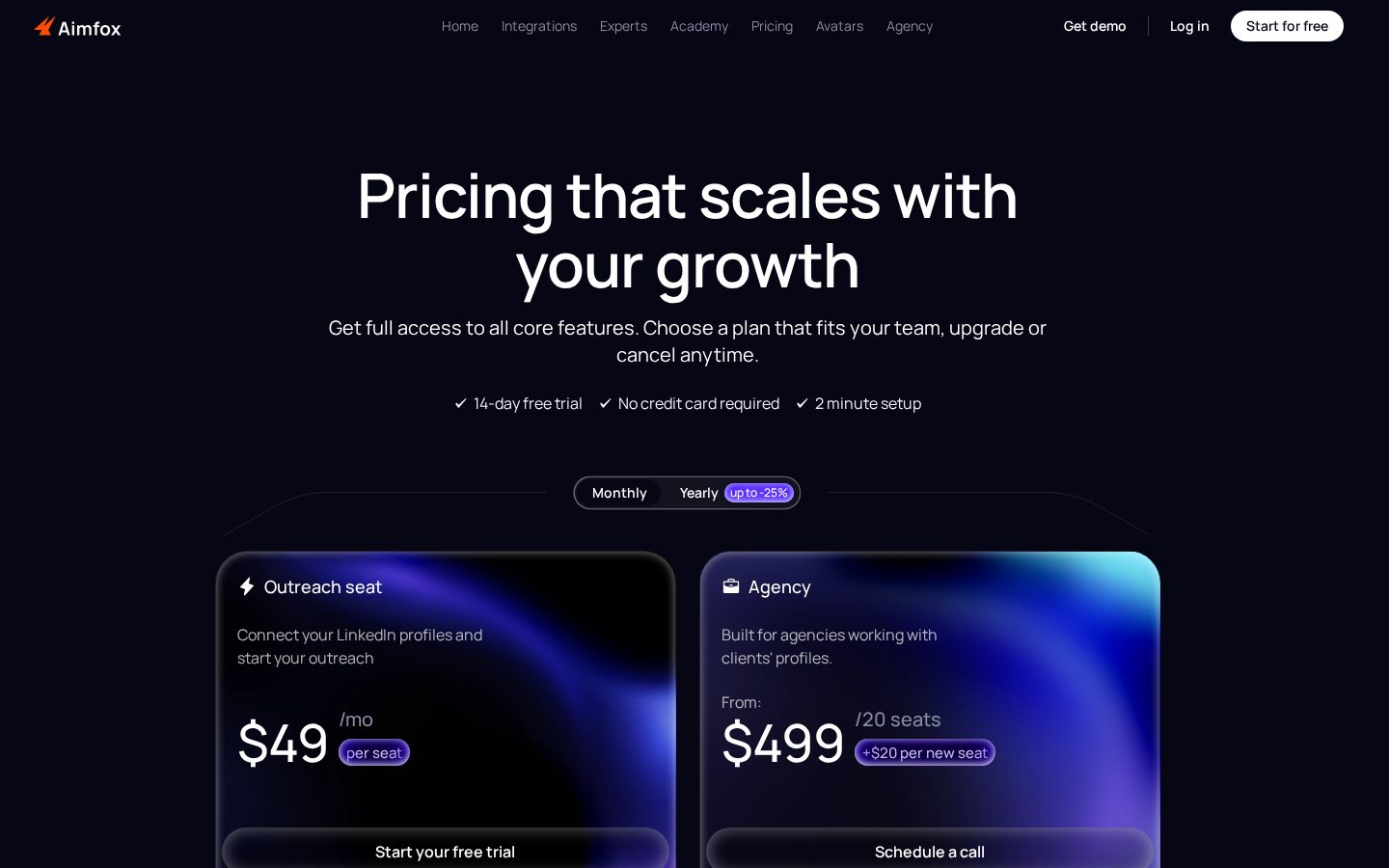 Aimfox Pricing