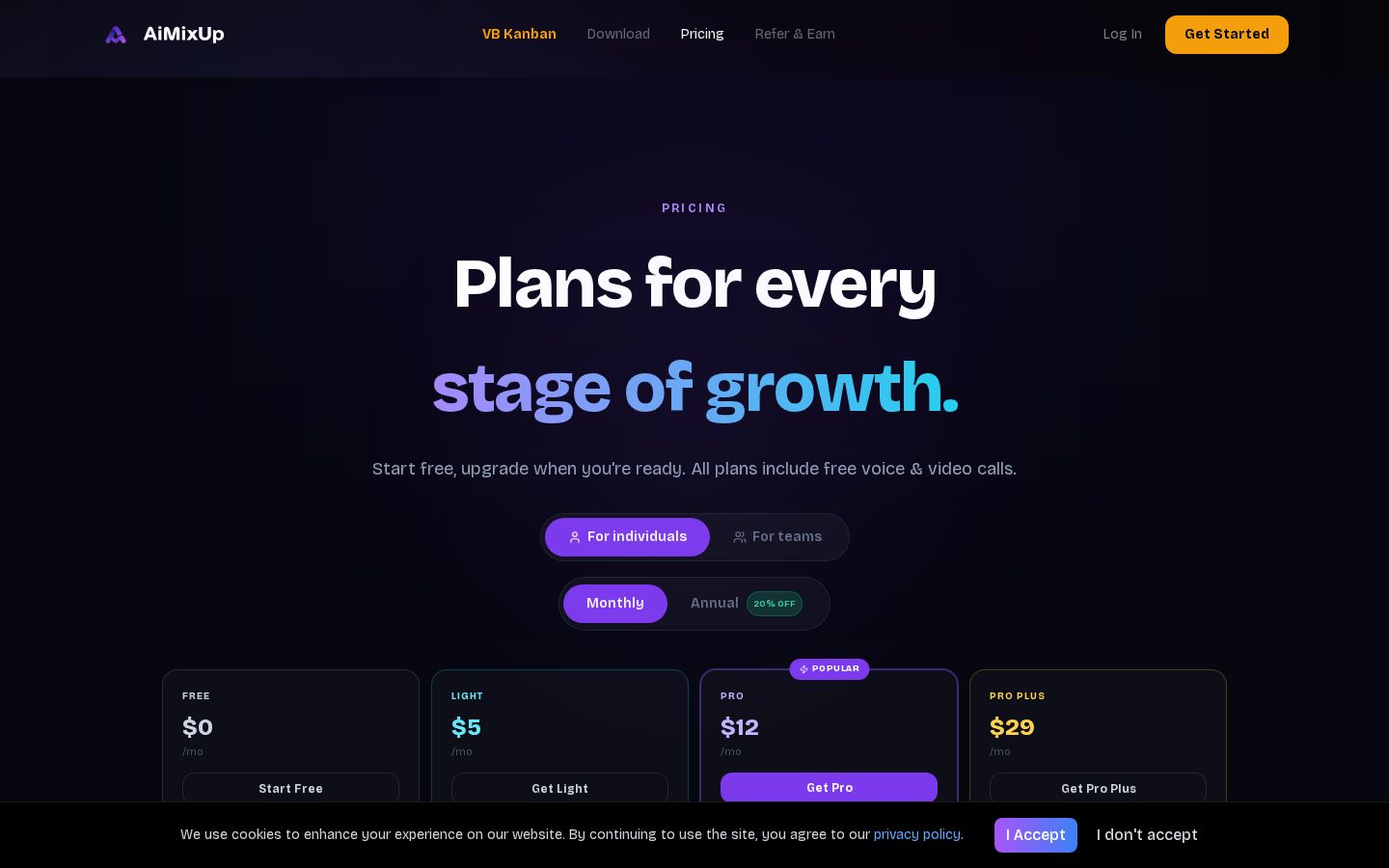 Aimixup Pricing