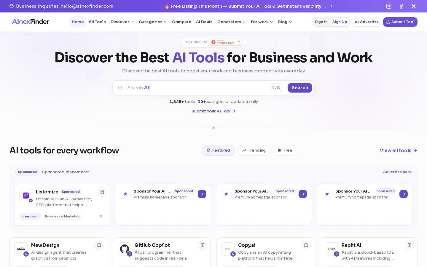 AInexfinder Homepage