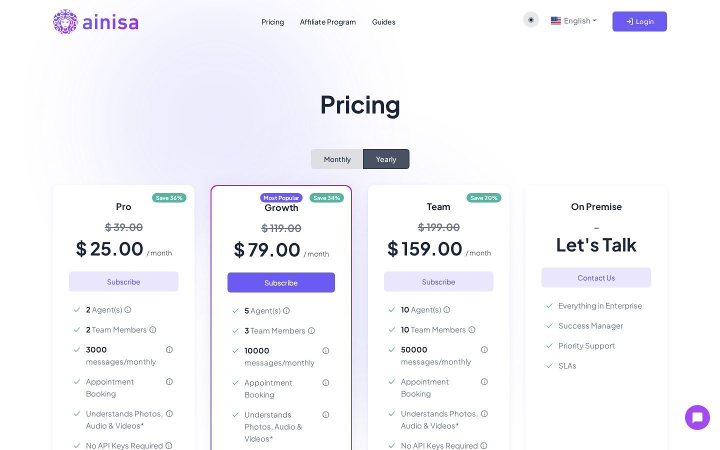 AInisa Pricing