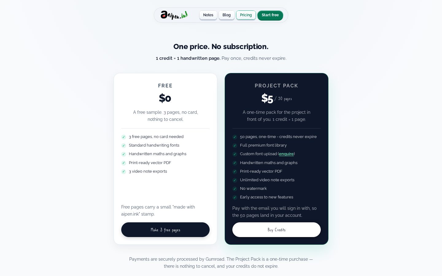 AIPen Pricing