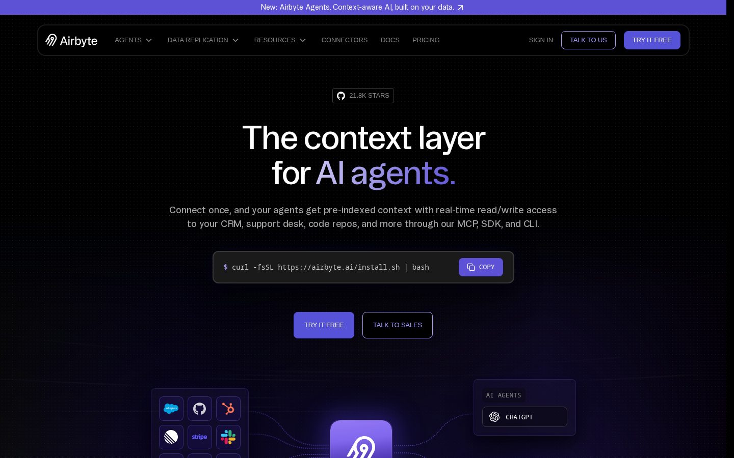 Airbyte Agents Homepage