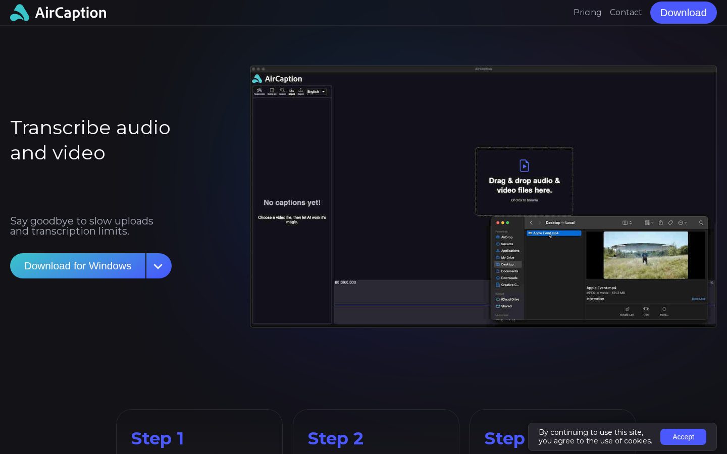 AirCaption Homepage