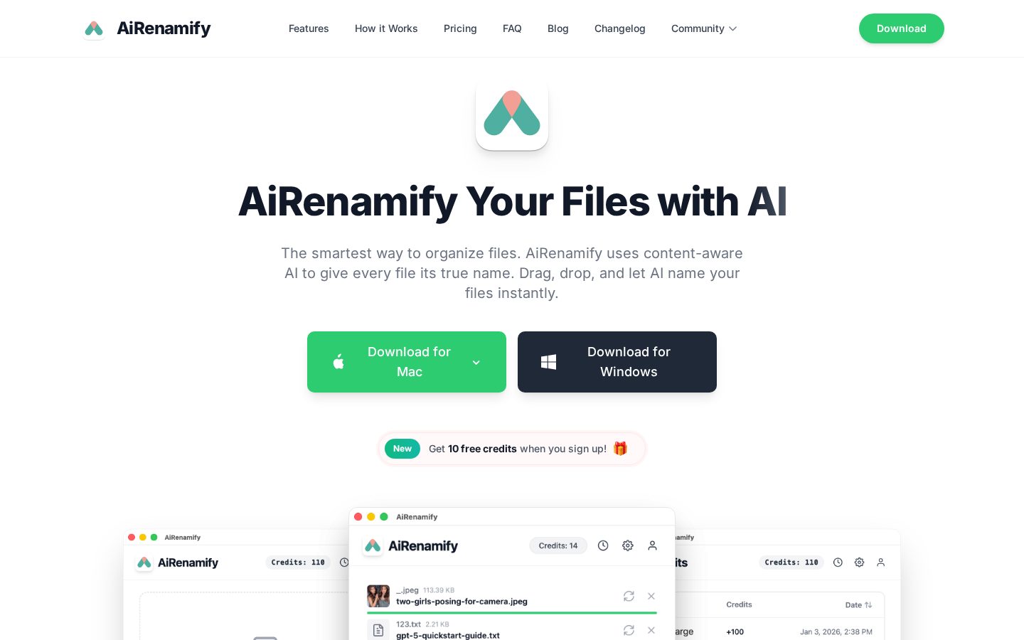 AiRenamify Homepage