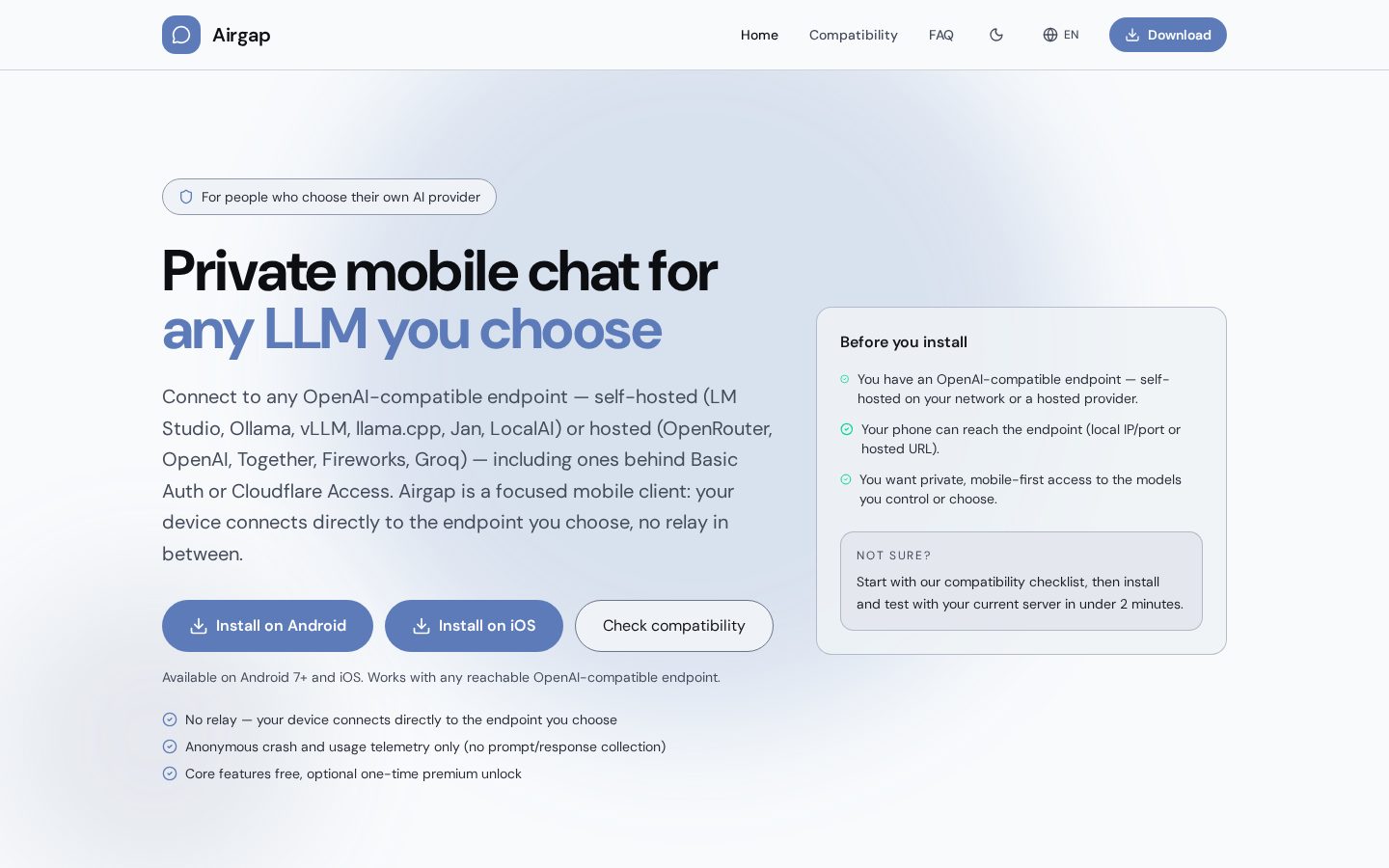 Airgap Homepage
