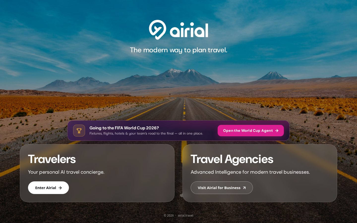 Airial Travel Homepage