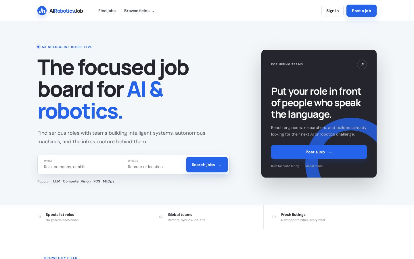 AIRobotics Job Homepage