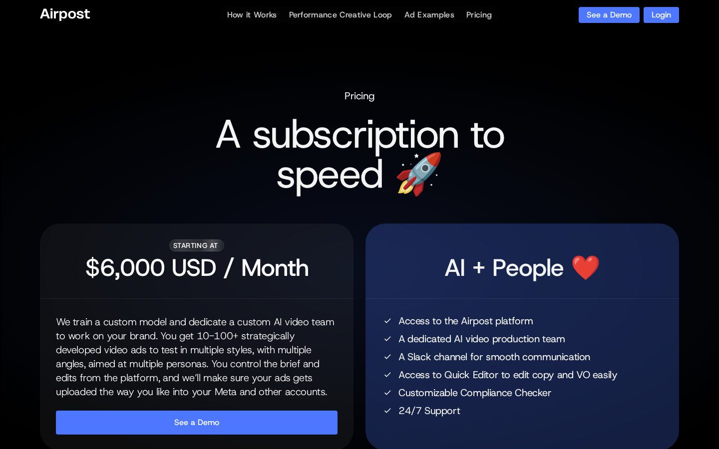 Airpost Pricing