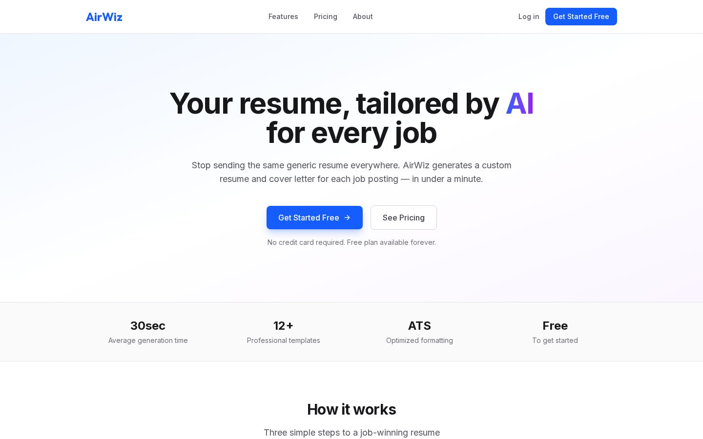 Airwiz Homepage