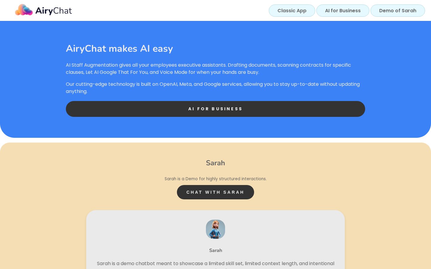 AiryChat Homepage