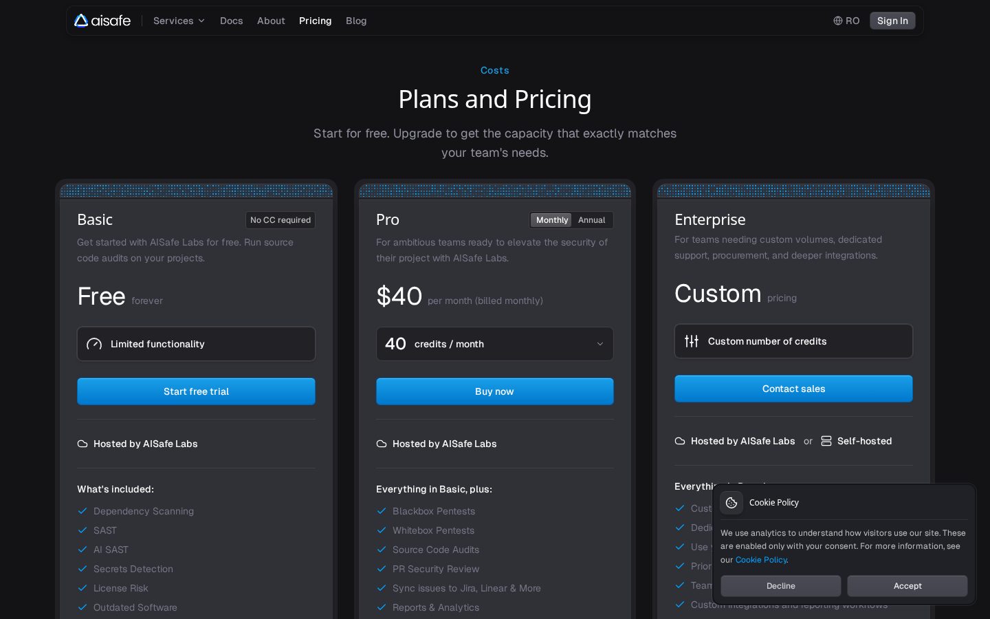 AISafe Labs Pricing