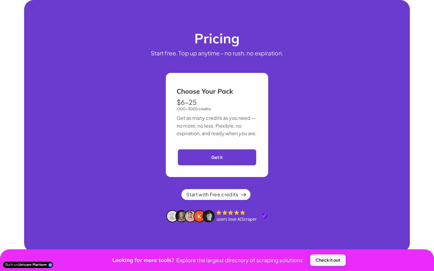 AIScraper Pricing
