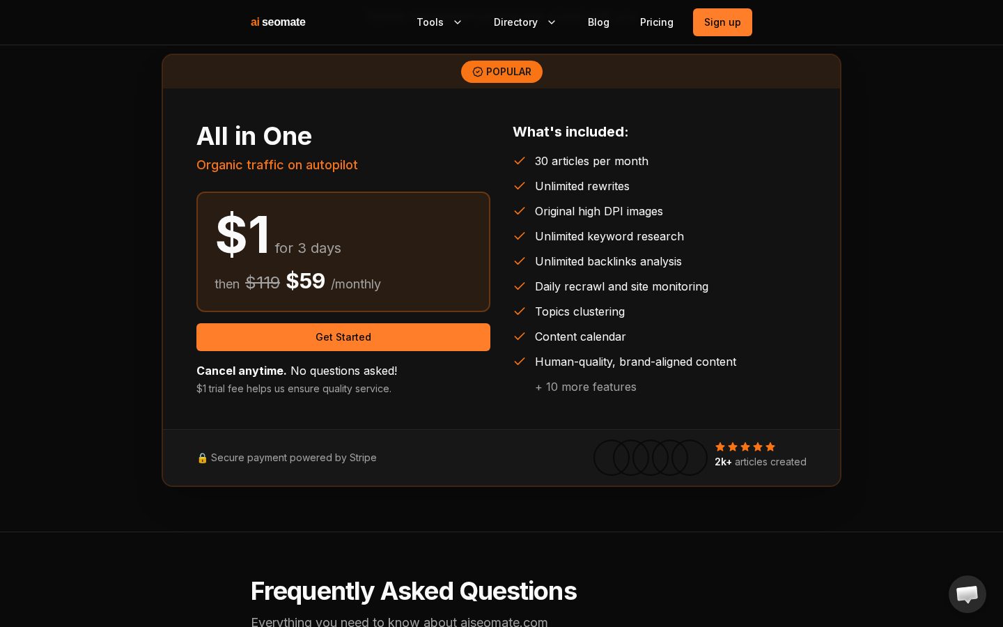 AiSeoMate Pricing
