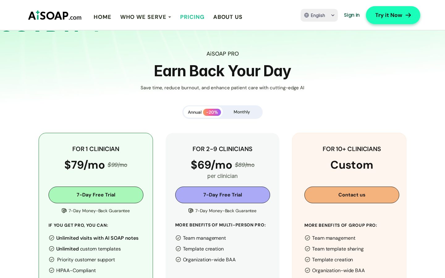 AiSOAP.com Pricing