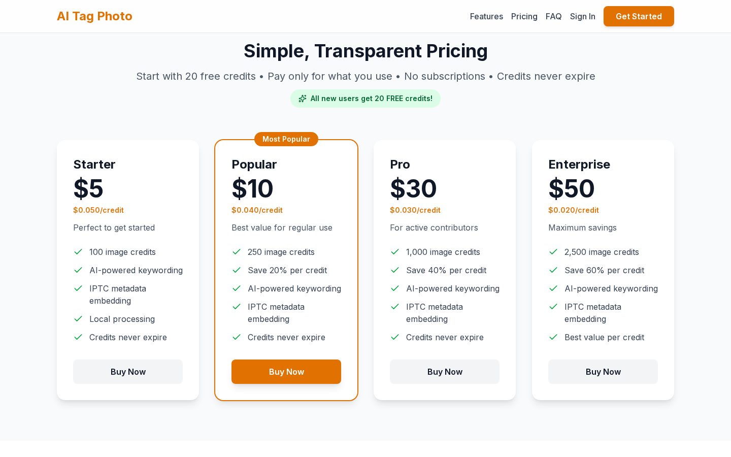 AITag.Photo Pricing