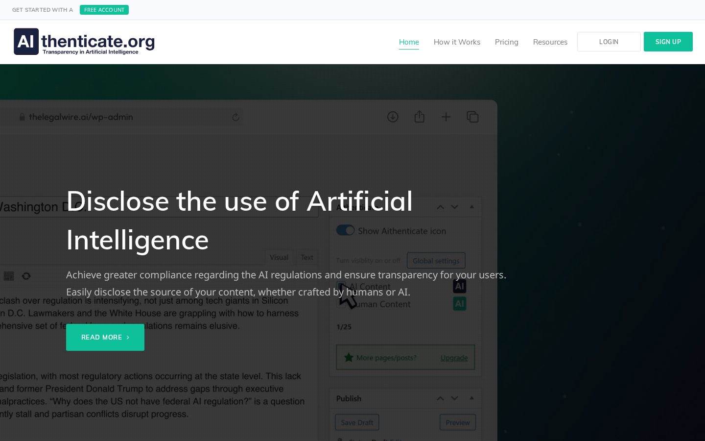 Aithenticate Homepage