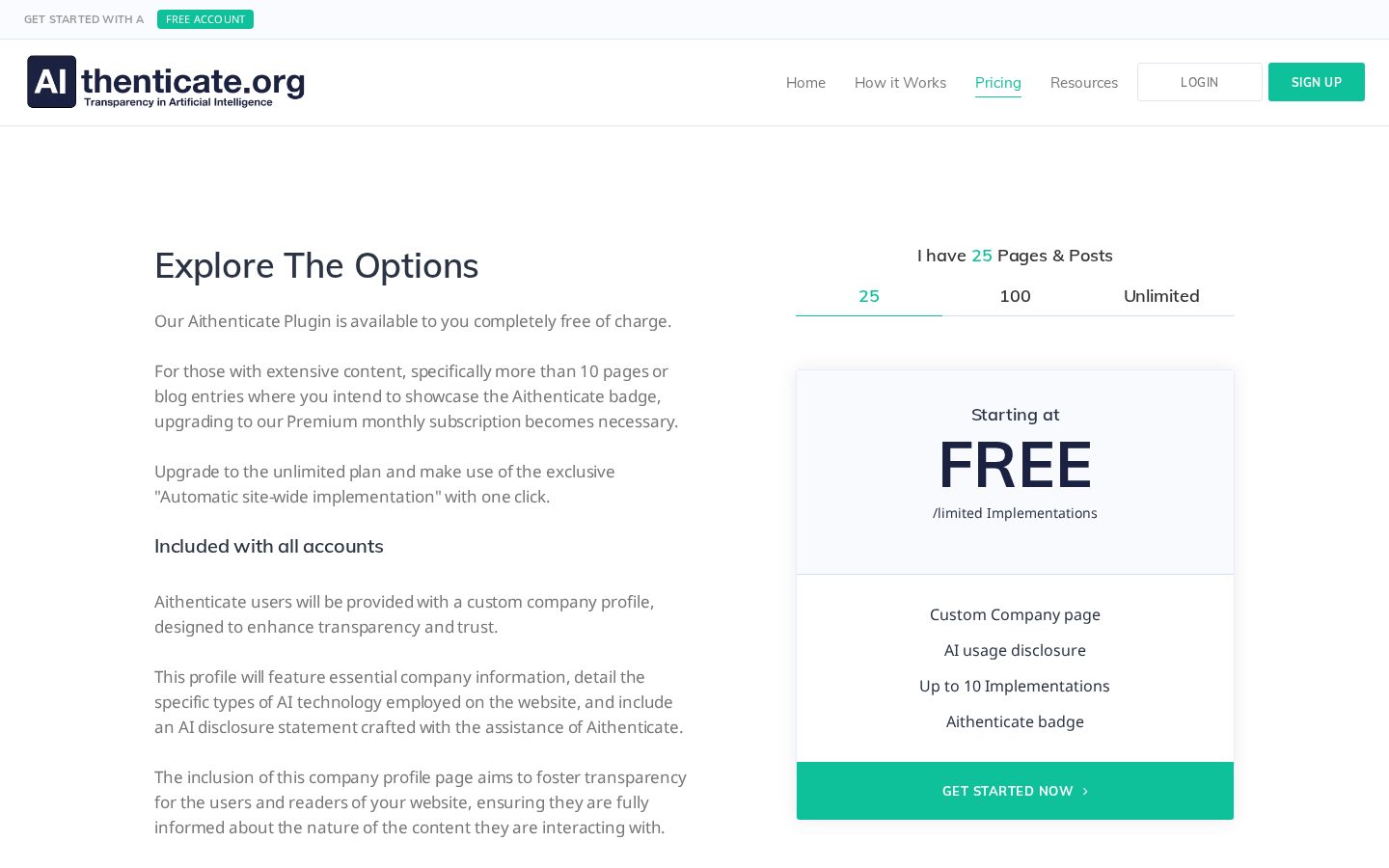 Aithenticate Pricing