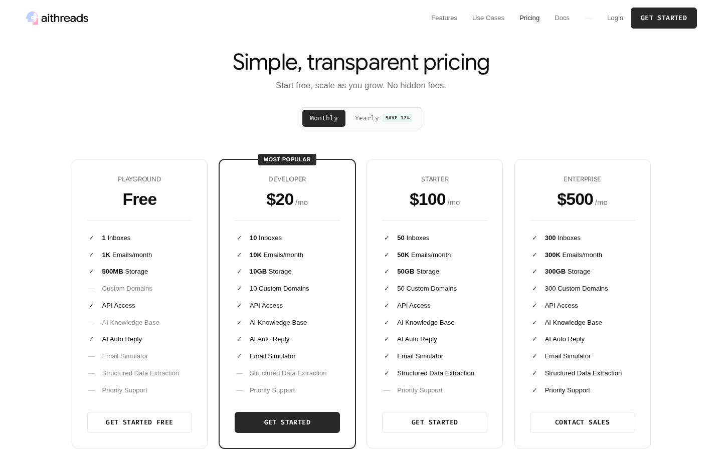 AIThreads Pricing